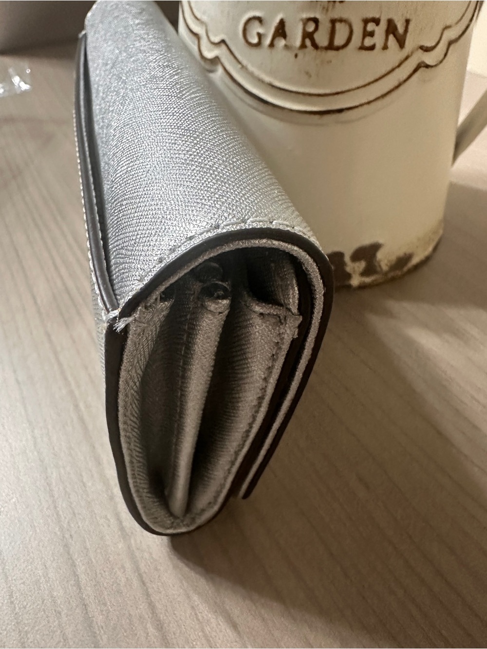 Michael Kors Silver Metallic Turn-Lock Wallet - Picture 4 of 7
